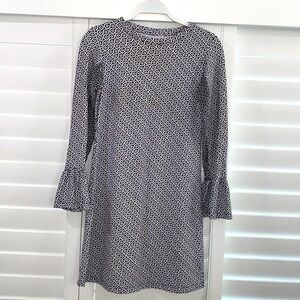 IBKUL ladies long sleeve dress with ruffled sleeve hem